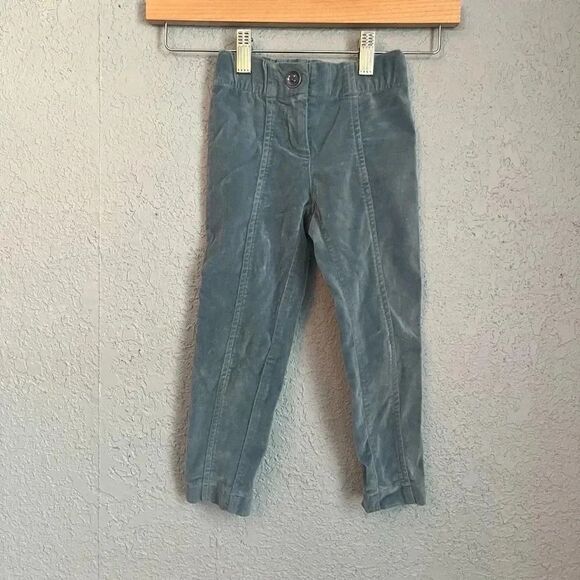 Monnalisa Made in Italy Velvet Blue Toddle Girl Pants Size 4 - Picture 1 of 5